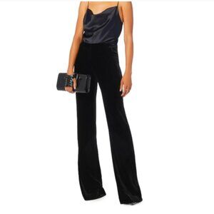 Veronica Beard Ramsey Wide-Leg High-Waist Velvet Tux Pants Sz 6
